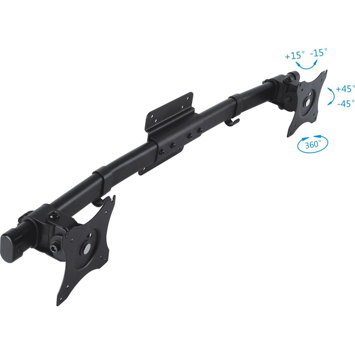 Кріплення для монітора PureMounts® для 1 монітора, регульоване по висоті, нахиляється, повертається, чорне, з HDMI кабелем 3-4K