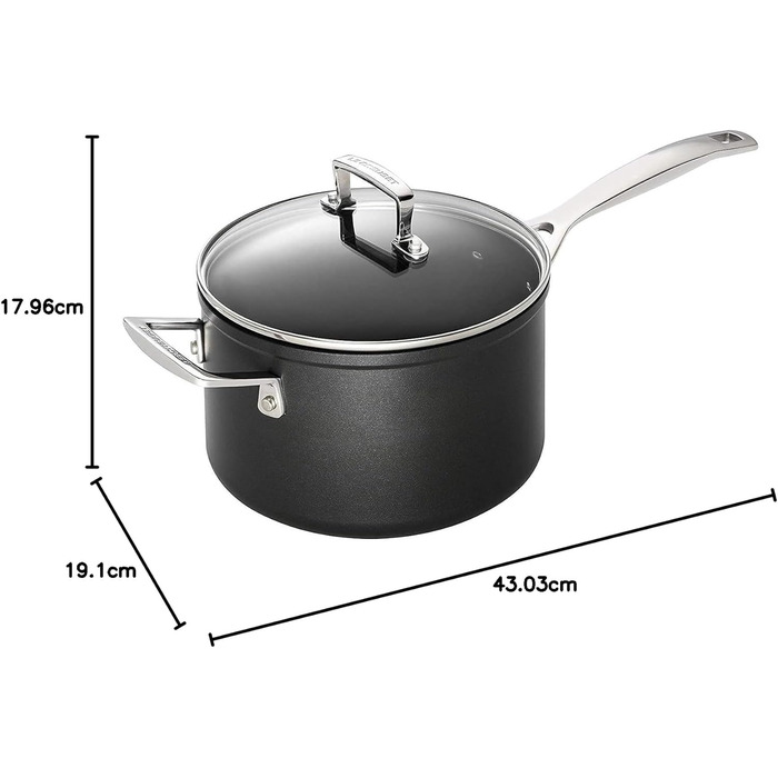 LE CREUSET Професійний сотейник з антипригарним покриттям, Ø 18 см, для всіх типів плит, включаючи індукцію, антрацит/срібло