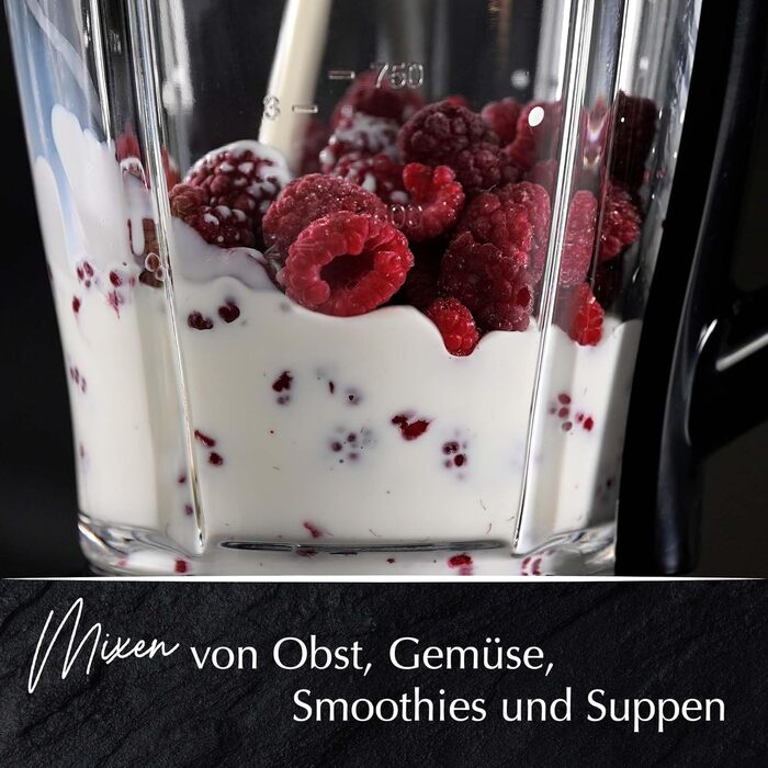 Стаціонарний блендер Stanley Rogers 500W з скляним глечиком 1л, 4-лопатева система + насадка для змішування, 2 швидкості