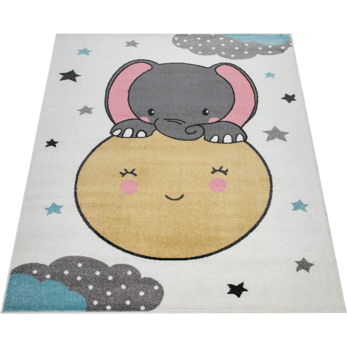 Домашній дитячий килим Paco, килим для дитячої кімнати, для дівчаток і хлопчиків, різні мотиви і розміри, розмір колір (80x150 см, кремовий 2)