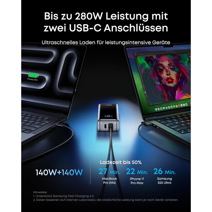 Power Bank Anker Prime 26250mAh: 3 порти, 300W, швидка зарядка, TSA-сертифікований, керування через додаток, для MacBook, iPhone та інших пристроїв