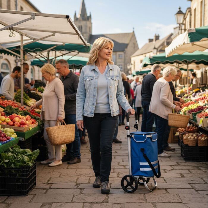 Складаний візок для покупок Relaxdays, об'єм 45 л