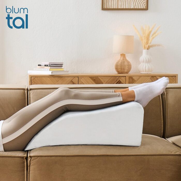 Ортопедична подушка для ніг Blumtal - регульована висота, проти набряків ніг, для дорослих, знімний чохол, білий/сірий