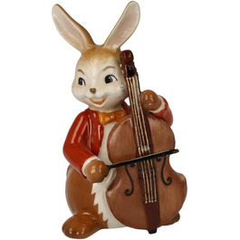 Статуетка кролика Гебель Веселий бас-гітарист, виготовлений з фаянсу, розміри 4,5 х 4 х 8 см, 66-845-80-1