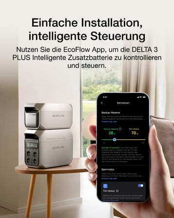 Портативна електростанція EcoFlow DELTA 3 Plus+EB: 1024 Wh, LiFePO4, 1800W (3600W пік), сонячний генератор для резервного живлення та кемпінгу