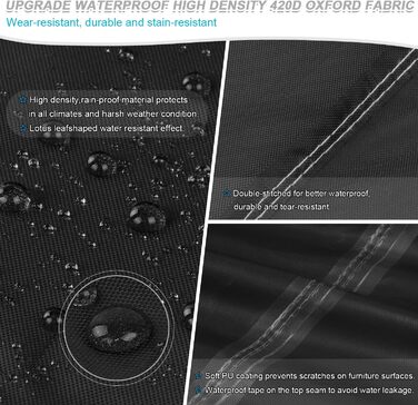 Чохол для садово-патіо меблів 85x85x80 см, вологостійкий, 420D Oxford, для захисту від погодних умов
