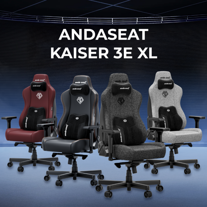 Крісло ігрове Anda Seat Kaiser 3E Dark Grey Fabric Size XL