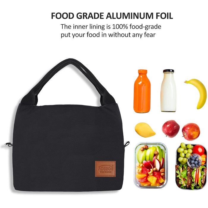 Сумка-холодильник, маленька сумка для обіду, чоловіча ізольована легка сумка для обіду на роботу, до школи, складна сумка для приготування їжі, водонепроникна сумка Rei