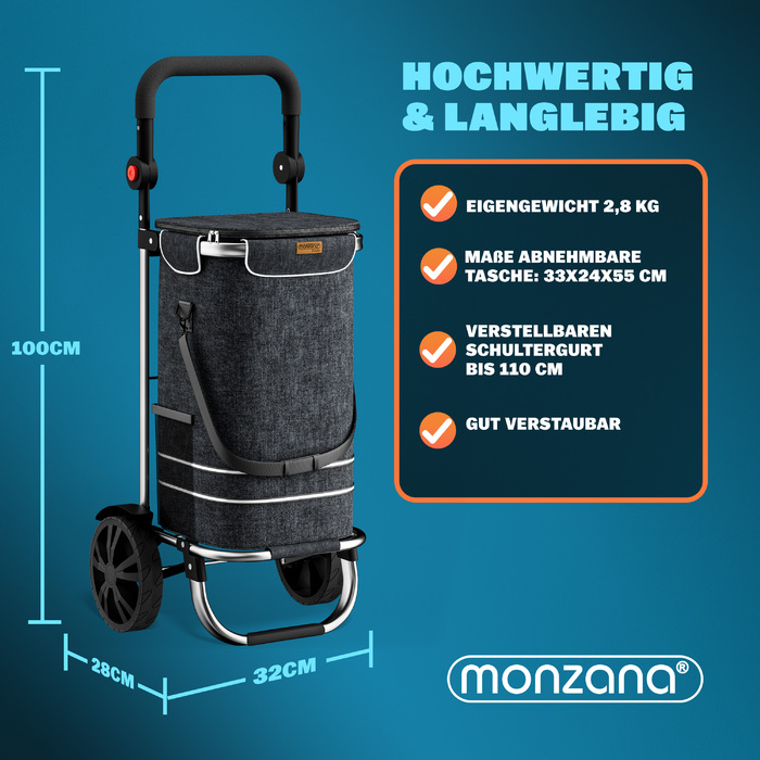 Візок для покупців Black Alu 56L 31x24x54см