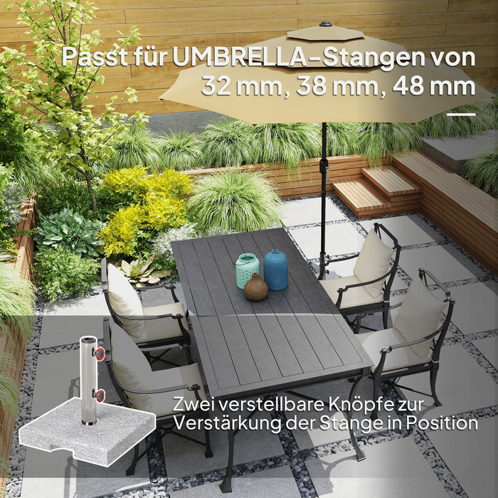 Підставка для парасольки з граніту, 21 кг - квадратна підставка для парасольки, утримувач для парасольки, вага для парасольки 32/38/48 мм