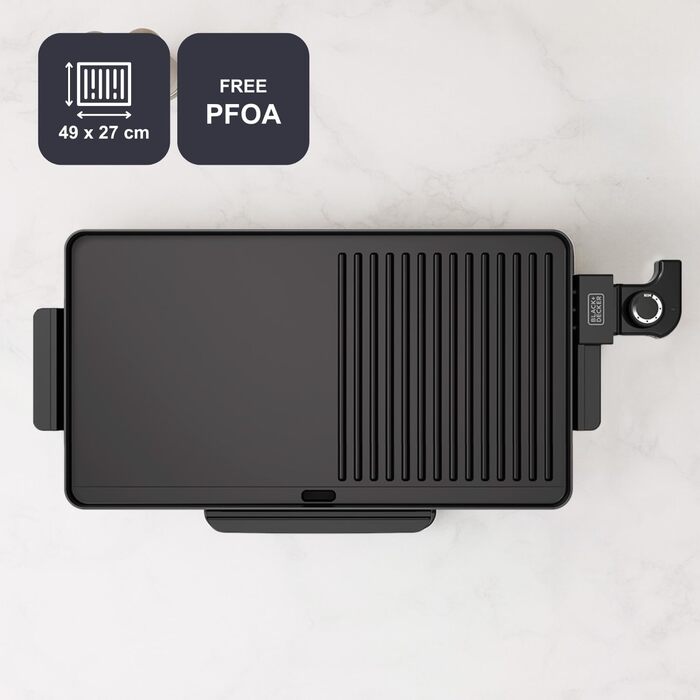 Електричний гриль-планка BLACK+DECKER BXGB2200E 2200W з регулюванням температури та антипригарним покриттям