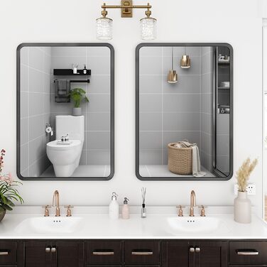 Дзеркало на стіну 60x90 см, чорне - для ванної кімнати, вітальні, спальні, прихожої