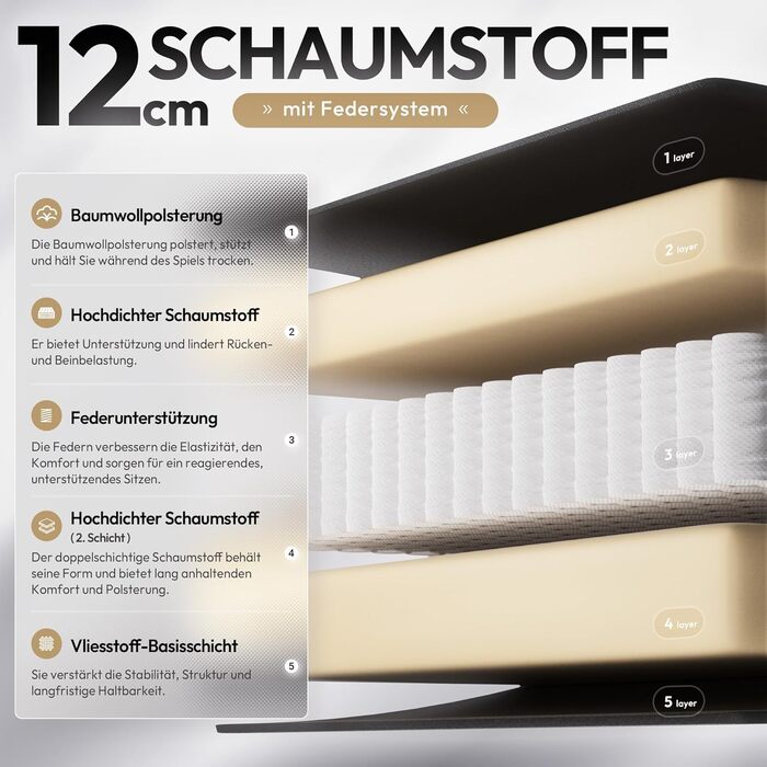 Ігровий крісло Dowinx з підголівником та підставкою для ніг, тканинне, з масажем, чорно-зелений, великий розмір