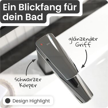 Змішувач для ванної кімнати Instmaier Amelie, одноlever, з міді (чорний/хром)