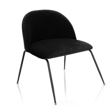 Крісло для відпочинку/вітальні VELVO, оксамит, чорний колір, hjh OFFICE