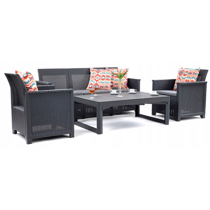 Комплект садових меблів Keter з пластику, сірий, 4 предмети