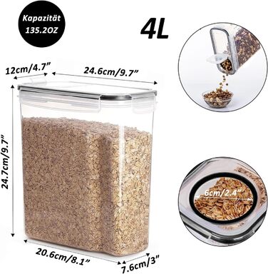 Контейнери для зберігання Caliyo з кришкою, герметичні, набір 4 шт. для продуктів харчування