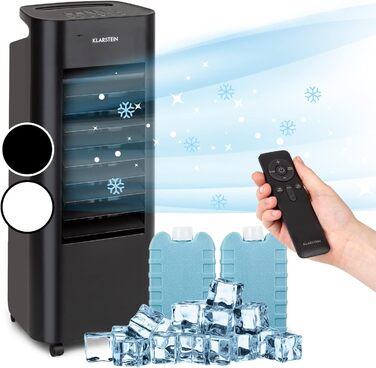 Клариштейн Охолоджувач повітря з водяним охолодженням IceWind Max, 4-в-1: охолоджувач, зволожувач, вентилятор, нічний режим, 60W, 330 м³/год, білий/чорний