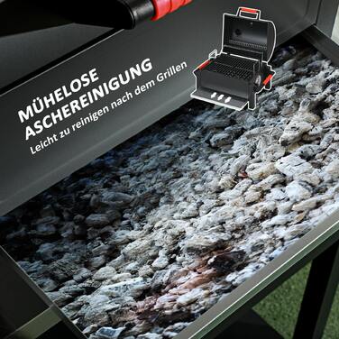 Grill Outsunny з дерев’яною рамою, настільний гриль з решіткою, кошом для вугілля, гриль для кемпінгу з кришкою, ручкою, термометром, настільний гриль для пікніка, саду, чорного кольору, 68,5 x 50 x 54 см | Aosom