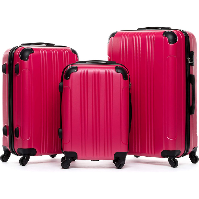 Набір валіз для подорожей FERGÉ QUÉBEC, 3 предмети (ручна поклажа, L, XL), жорсткий корпус ABS, 4 колеса