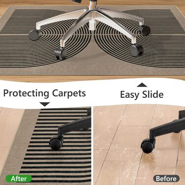 Килимок під офісний стілець Regenbogen для килима, ковроліну, паркету, 90x120 см (Чорний)