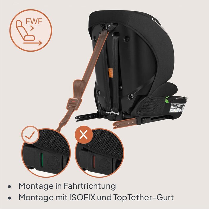 Автокрісло Lionelo Billy i-Size 76-150 см (15 міс - 12 років), ISOFIX, Top Tether, R129, бежеве