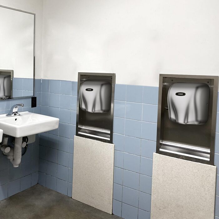 AIKE AK2801B Преміум сушарка для рук - електрична, з датчиком, HEPA-фільтр, нержавіюча сталь, 10-15 сек сушіння