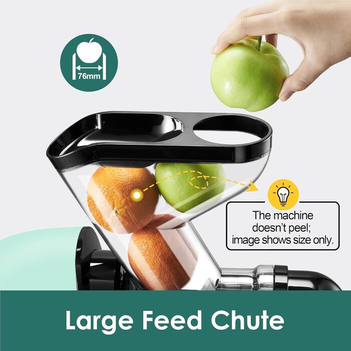 Фрета Slow Masticating Juicer - повільний шнековий соковитискач, блакитний. Повільний соковитискач з широким завантажувальним отвором, авто-зворотним механізмом, високою екстракцією поживних речовин та тихим мотором, без BPA.