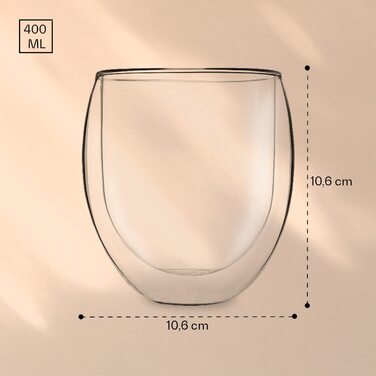 Дія набір з 2 термостатів по 400 мл з 2 чайними квітами з подвійними стінками ICE-BLOOM XXL дуже великий чайний стакан / кавовий стакан з ефектом левітації (6 x 400 мл)