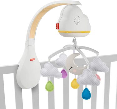 Нічник Fisher-Price CDN41-3-в-1 із заспокійливою музикою і білим шумом із зоряним освітленням, дитяче обладнання, від 0 місяців і старше (Cloud Mobile)