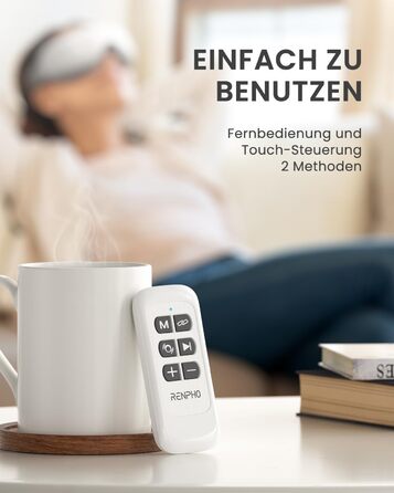 Масажер для очей RENPHO Eyeris 1 з підігрівом, вібрацією та Bluetooth, акумуляторний. Полегшення сухих очей, подарунок для жінок та чоловіків
