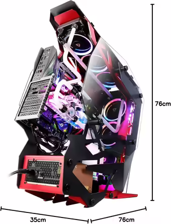 Ігровий корпус Antec Torque Midi-Tower чорний/червоний, алюмінієвий, підтримка ATX/EATX/ITX/Micro ATX