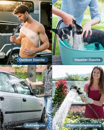 Портативна душова кабіна для кемпінгу AUTOPkio з акумулятором 6000mAh, цифрова панель керування, чорна