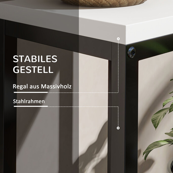 Outsunny Plant Stand Сталевий стелаж для квітів 4 яруси для саду балкон 34x34x70см білий