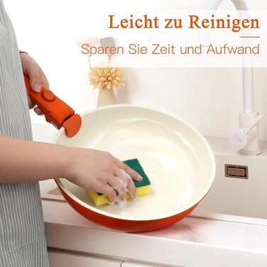 Набір каструль та сковорідок GiPP 11 предметів з знімними ручками, антипригарне покриття, кераміка, для всіх типів плит, духовка, оранжевий градієнт