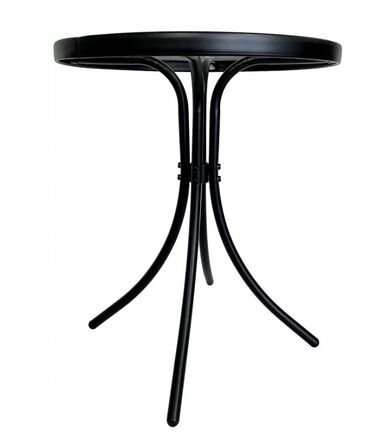 Комплект садових меблів із металу Kontrast, чорний, 3 предмети