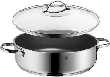 Сковорода для тушкування WMF Devil 28 см з кришкою, 5л, Cromargan нержавіюча сталь з покриттям, для духовки