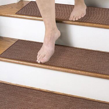 Килимки для сходів Leeko Stair Mats прямокутні 15 шт 20х76 см темно-коричневі