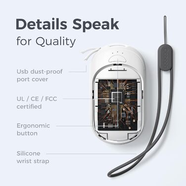 Електричні грілки для рук OCOOPA 2 шт. з магнітною фіксацією, 5000mAh, 3 режими нагріву, компактні, для рукавичок, зими, подарунок