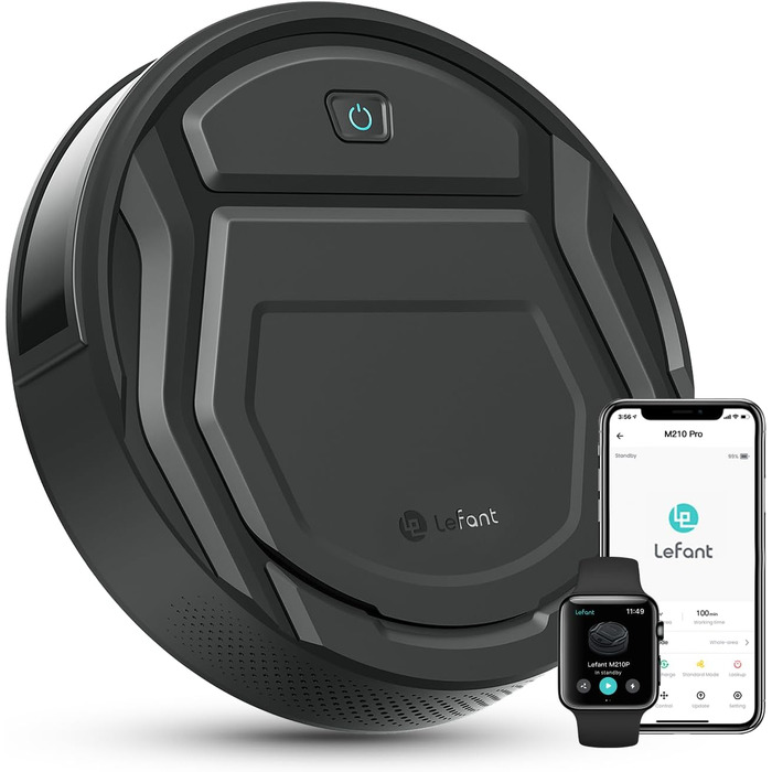 Робот-пилосос LEFANT M210P: 2200Pa, Wi-Fi, Bluetooth, 6 режимів, для твердих підлог та шерсті тварин