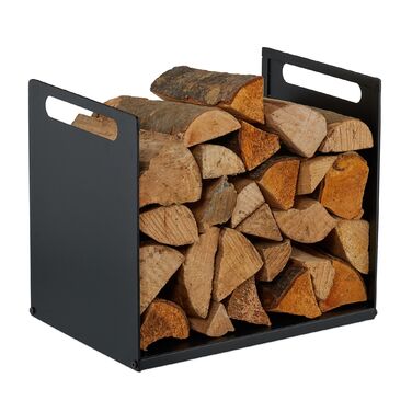 Стильна металева полиця для дров Relaxdays