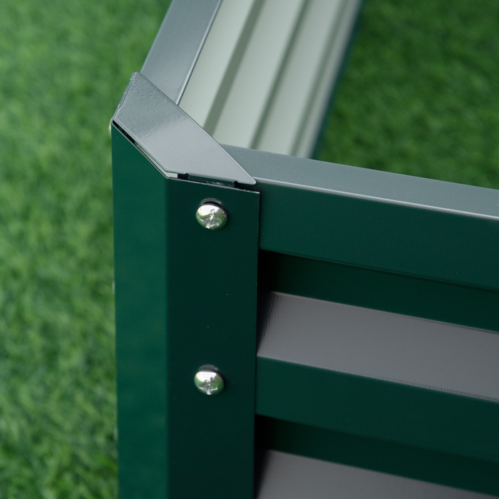 Квітник для саду, ящик для рослин зі сталевим корпусом, зелений, 120 x 120 x 30 см