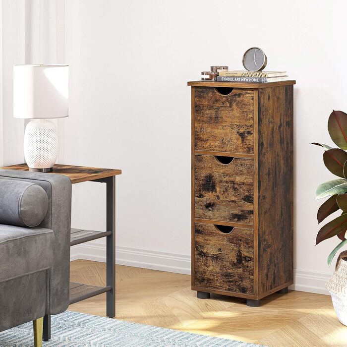 Шафка для ванної кімнати VASAGLE з 4 висувними ящиками, 30 x 30 x 82 см, для ванної, вітальні, кухні, білий колір, сучасний дизайн