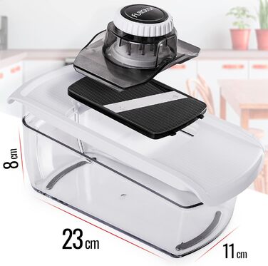 Мандоліна для овочів Gemüsehobel: набір 6-в-1 для нарізки овочів та фруктів | Нарізна терка для кухні