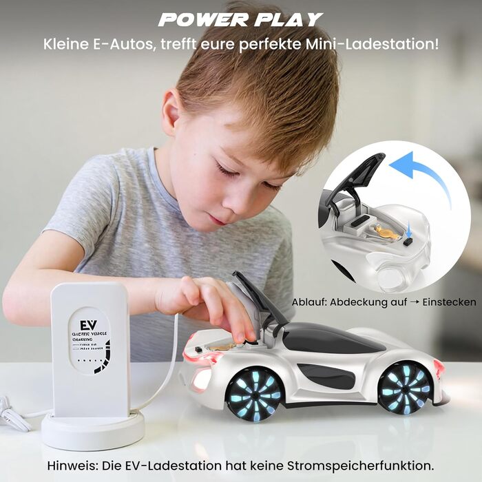 SIMREX RC Автомобіль 360° Дрифт Stunt Авто на радіокеруванні з LED підсвіткою дисків та туманом, 2.4GHz для дітей та дорослих від 6 років, подарунок на день народження, білий