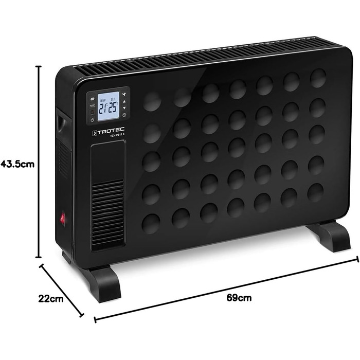 Електричний конвектор Trotec TCH 2311 E – 2300 Вт, чорний, мобільний