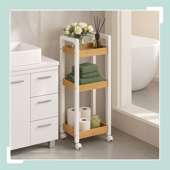 Відкидна полиця Relaxdays з бамбука, 3 відділення