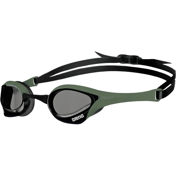 Чоловічі захисні окуляри ARENA Cobra Ultra (1 комплект) (смокінг армійського чорного кольору, універсальний, комплект з чохлом для окулярів для плавання, повністю чорний)