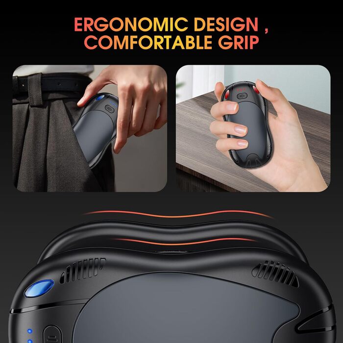 Електричний грілка для рук FANDLISS 10000mAh, 2 шт., з магнітним кріпленням, 3 режими нагріву, для кемпінгу та відпочинку на природі