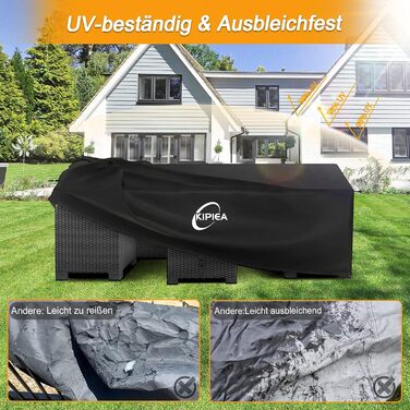 Чохол для садово-патіо меблів Kipiea, водонепроникний, прямокутний, 242x162x100 см